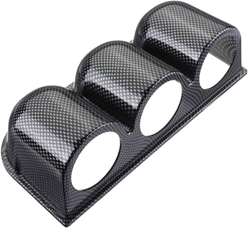 E Support Carbon Fiber 2" 52mm Heavy Duty Universal Three Hole Dash Dashboard Car Gauge Pod Mount Holder - Image 1