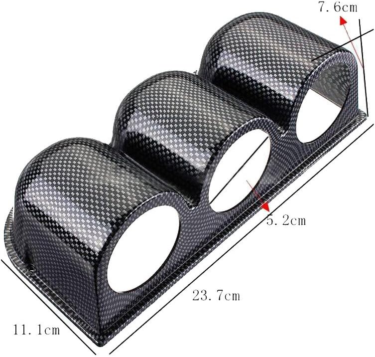 E Support Carbon Fiber 2" 52mm Heavy Duty Universal Three Hole Dash Dashboard Car Gauge Pod Mount Holder - Image 4