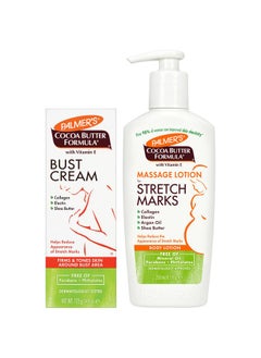 Palmer's Cocoa Butter Cream 125g & Massage Lotion 250ml for Stretch Marks Pack