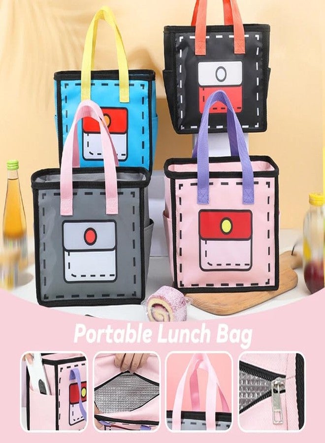 KEETLY Insulated Lunch Box Bag Cartoon Bento Bag Lunch Bag for Office Workers Portable. (Grey) - Image 3