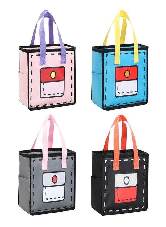 KEETLY Insulated Lunch Box Bag Cartoon Bento Bag Lunch Bag for Office Workers Portable. (Grey) - Image 4