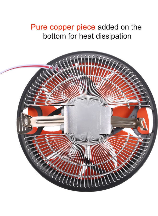 NIBEMINENT Hydraulic CPU Cooler Heat Pipe Fan Silver/Orange  - Image 3