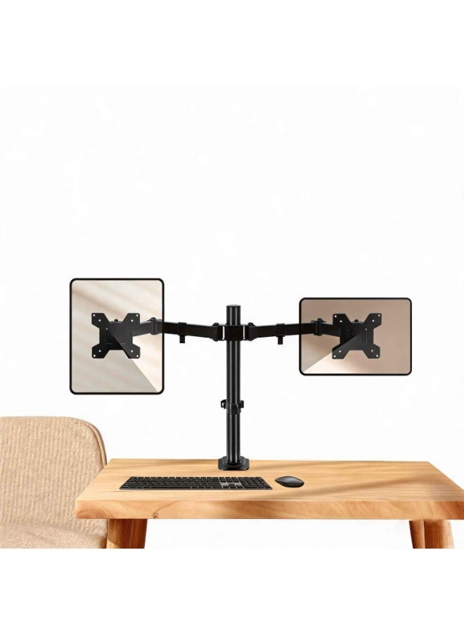 Dual Monitor Arm Stand, Heavy Duty Adjustable Computer Monitor Mount for 2 Monitors up to 32 Inch, Ergonomic Desk Mount with C-Clamp & Grommet Base, Height Adjustable, Tilt & Swivel, Gaming & Home Office, VESA 75x75/100x100 - Image 1
