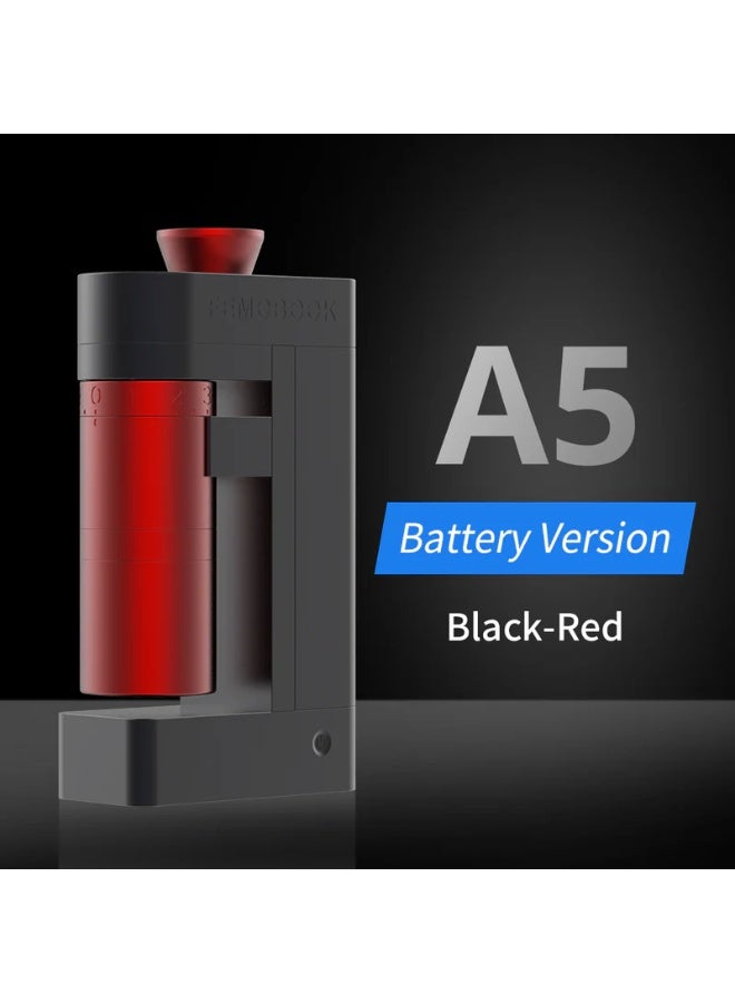 Femobook A5 Electric Coffee Grinder Battery Version Black Red, Portable Burr Grinder with Rechargeable Battery & Stepless Adjustment - Image 1