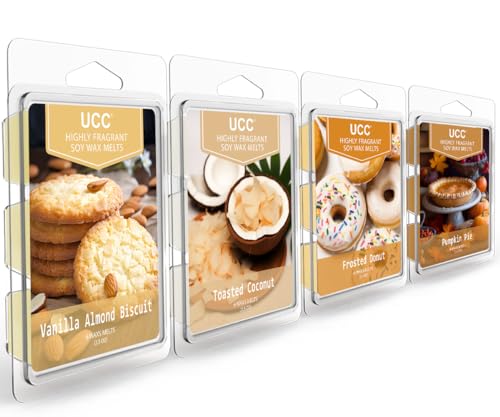 UCC Premium Wax Melts, Fall Variety Fragrance Melts, Scented Soy Wax Melts Cubes, Natural Plant Based Highly Scented Wax Melts Tarts, 4 Pack - Image 1
