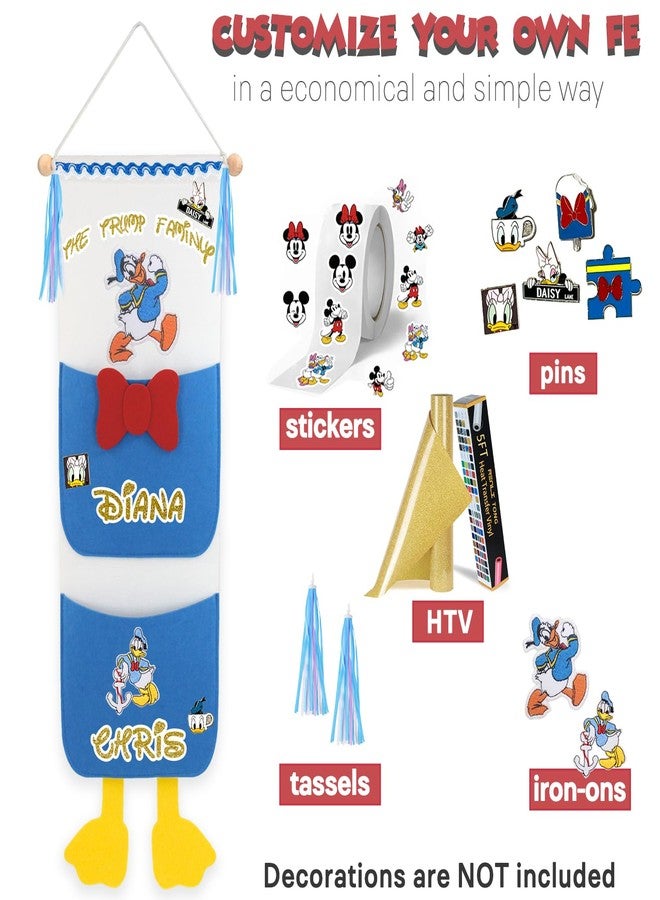 RUNROLE Felt Fish Extender for Disney Cruise Line - 8 Inch Width, 2 Deep Pockets, Fitted DCL Door Wall Area, HTV Friendly, Easily Customize, 2026&2027 FE for Gift Exchanges and Pixie Dust - Image 5