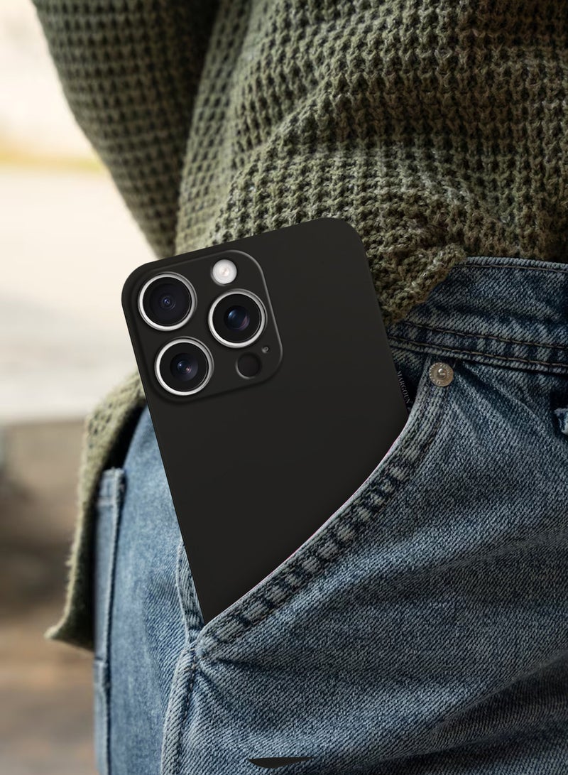 CATANES (for iPhone 15 Pro Max) 2Packs Case Cover Air Skin Series Back Cover Sturdy Durable Thin Case Drop Protection Cover - Transparent Black - Image 4