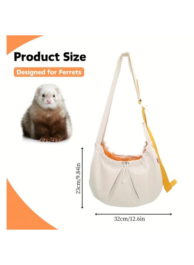 Beige Pet Portable Bag With Adjustable Shoulder Strap For Small Animals - Image 2