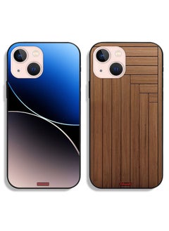 Two Cases For Apple iPhone 13 Protective Covers Curve Lines and Door Pattern