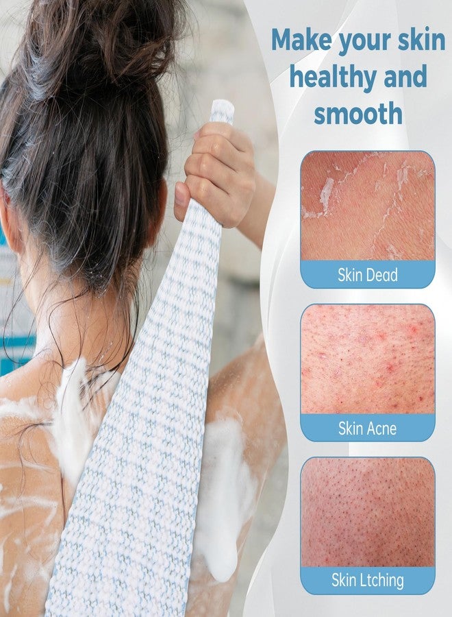 BTTEUYE Exfoliating Washcloth Face & Body Scrub Towel,Japanese Exfoliating Towel with Hexagon Fibers,Exfoliating Body Scrubber with 2 Sides for Scrubbing & Washing - 1 Extra Long Towel - Image 5