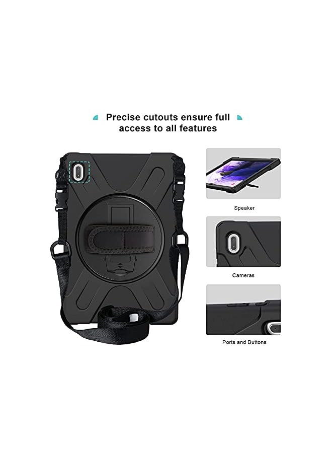 Procases Galaxy Tab S7 Fe / S7 Plus 12.4 Inch Rugged Case 2021/2020 (Sm-T733/T736/T970/T975), Heavy Duty Shockproof Cover With Hand Strap Rotating Kickstand –Black - Image 5
