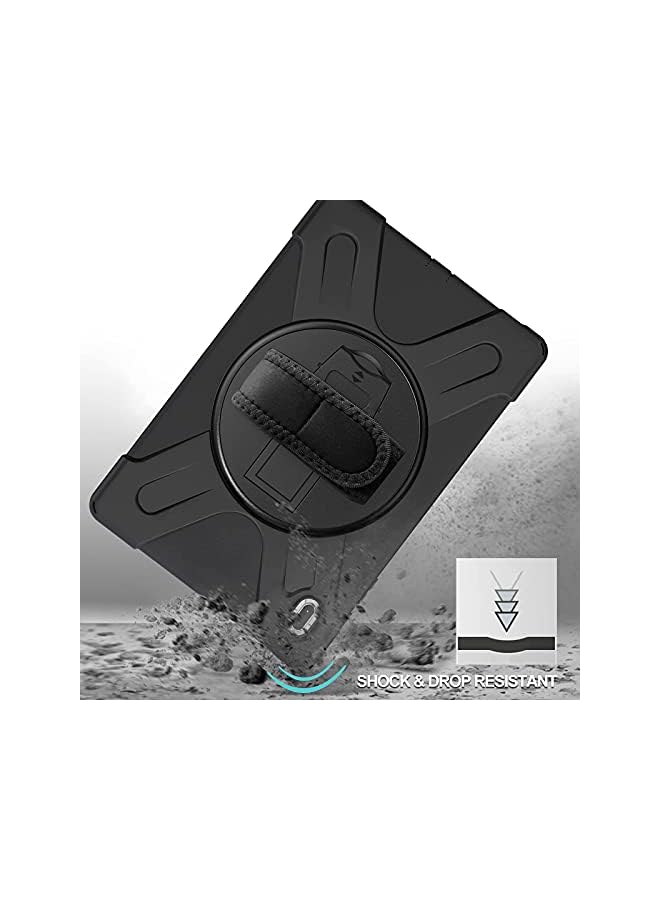 Procases Galaxy Tab S7 Fe / S7 Plus 12.4 Inch Rugged Case 2021/2020 (Sm-T733/T736/T970/T975), Heavy Duty Shockproof Cover With Hand Strap Rotating Kickstand –Black - Image 3