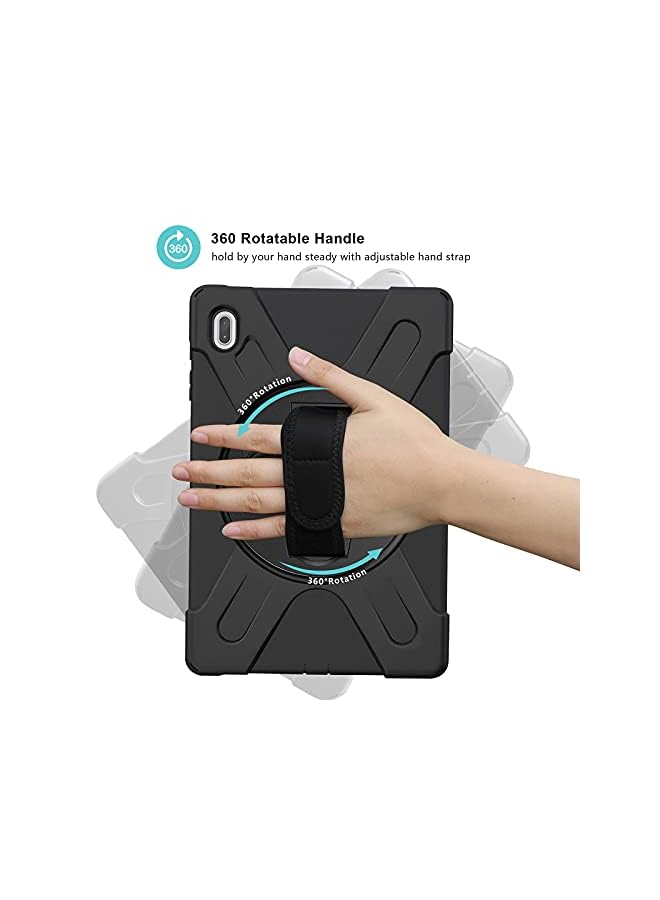 Procases Galaxy Tab S7 Fe / S7 Plus 12.4 Inch Rugged Case 2021/2020 (Sm-T733/T736/T970/T975), Heavy Duty Shockproof Cover With Hand Strap Rotating Kickstand –Black - Image 4