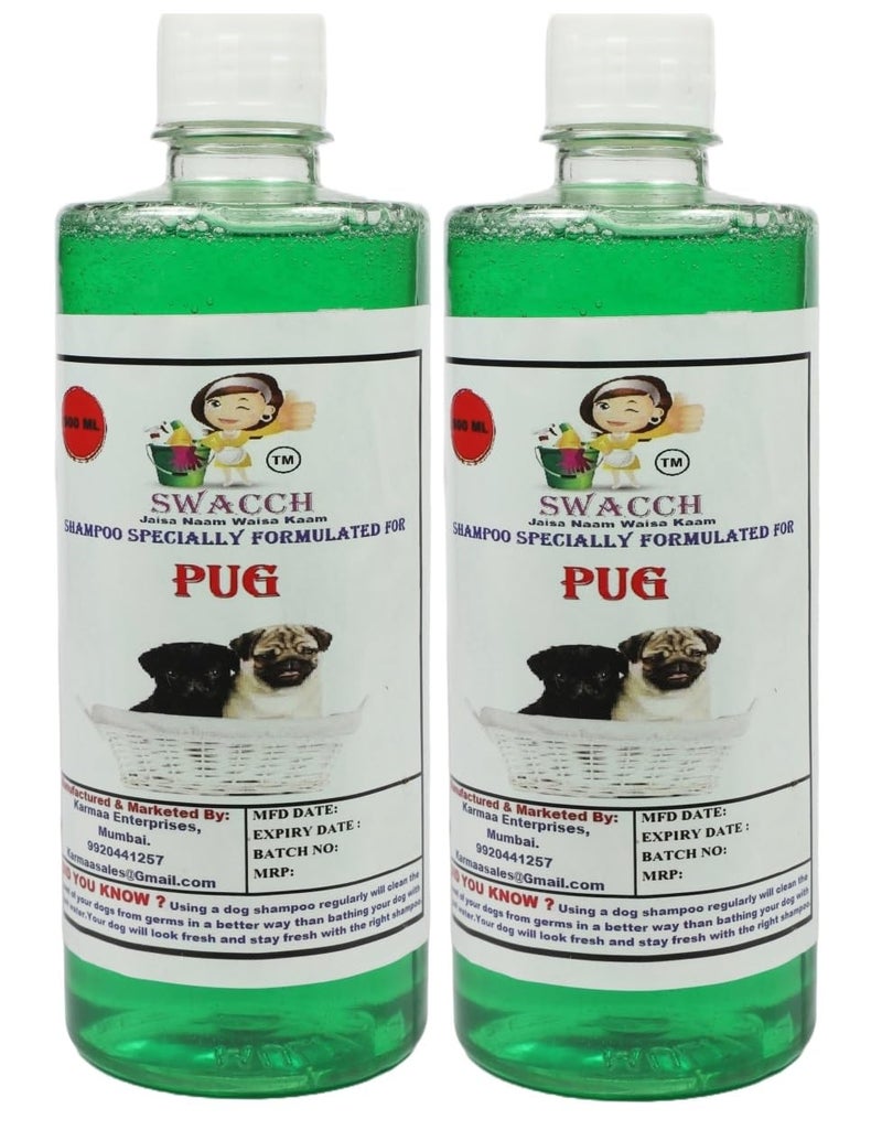 swacch Shampoo | Puppy Safe Shampoo | Pug Dog Shampoo (500ml) (Pack of 2) Neem Alovera + Small White Bone | Dog Chew Bones | Teething chew Toy | Dental Teething |Combo Pack - Image 2