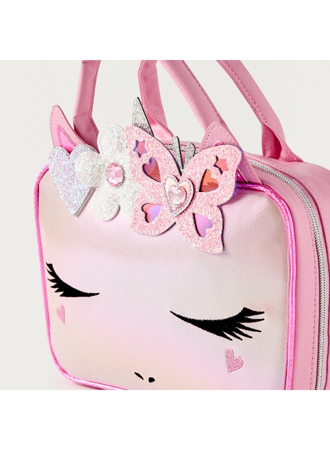 OMG Lunch Bag - Multi Glitter Hearts - 1Cmprt (Pvc) Pink \ 7.5X10X3.25 - Image 3