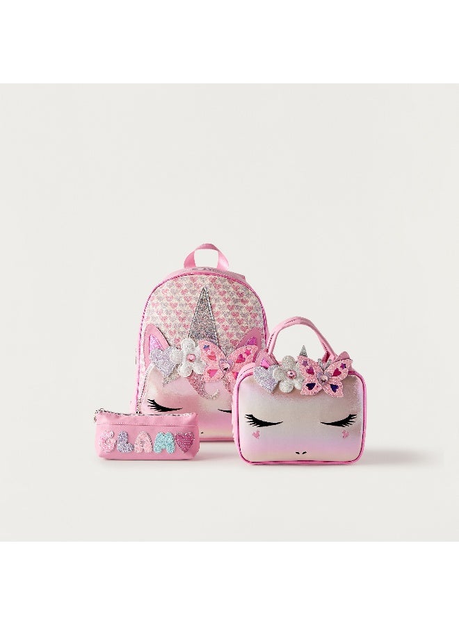 OMG Lunch Bag - Multi Glitter Hearts - 1Cmprt (Pvc) Pink \ 7.5X10X3.25 - Image 5
