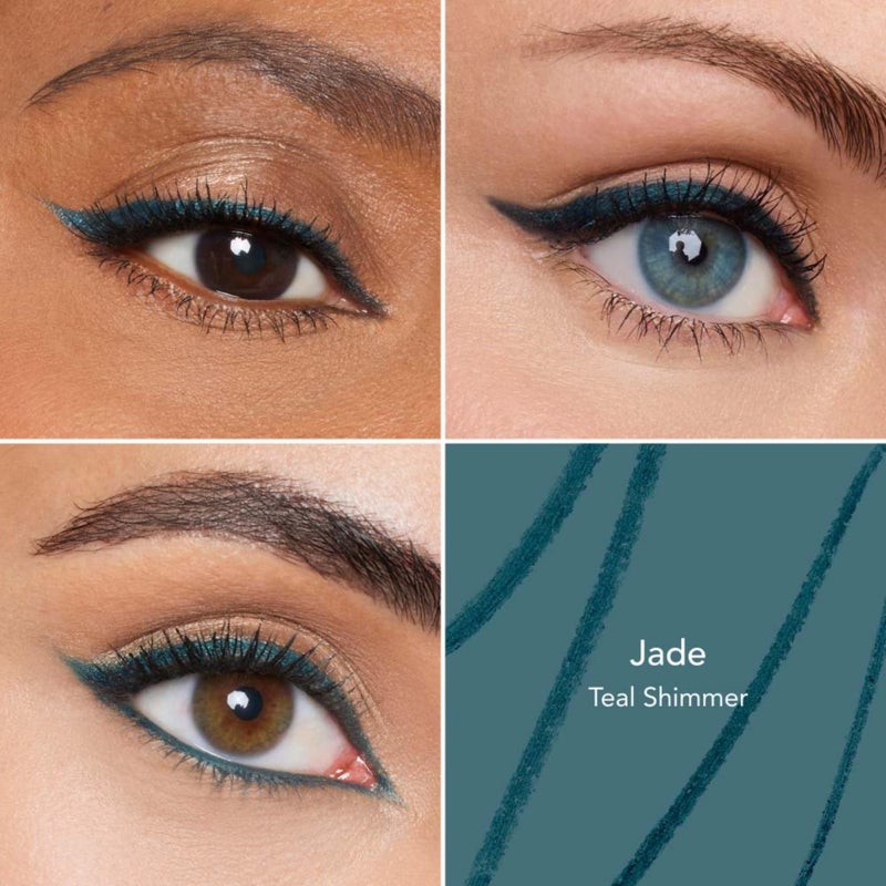 Thrive Causemetics Infinity Waterproof Eyeliner Pencil, Built In Sharpener & Smudge Tip, Long Lasting, Smudge Proof, Hyaluronic Acid & Shea Butter, Vegan & Cruelty Free, Jade (Teal Shimmer) - Image 3