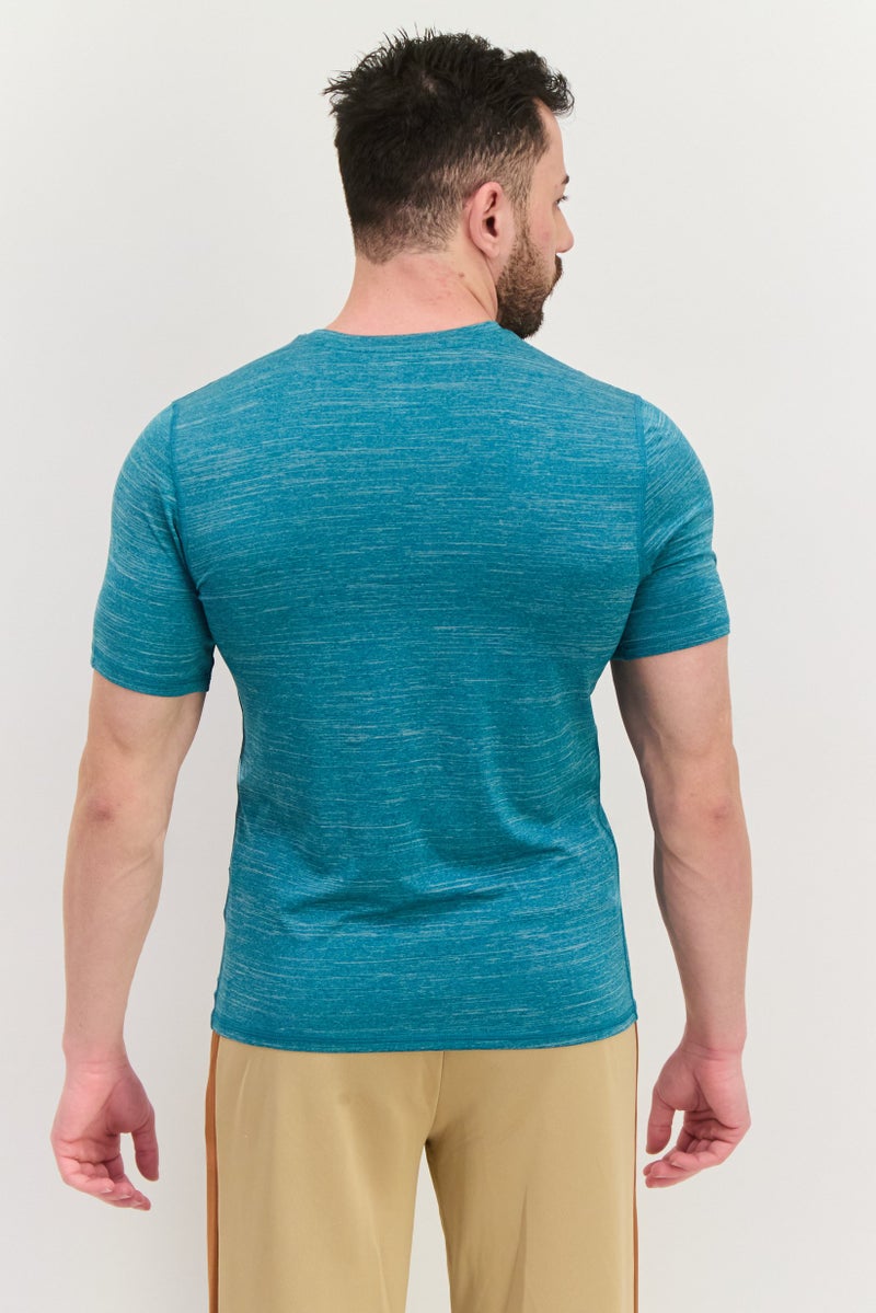 SKECHERS Men Sportswear Fit Short Sleeves Training T-Shirt, Heather Green  - Image 3