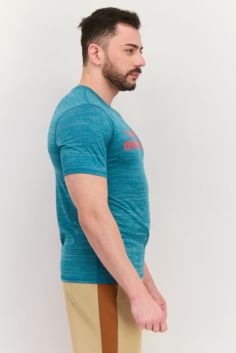 SKECHERS Men Sportswear Fit Short Sleeves Training T-Shirt, Heather Green - Image 2