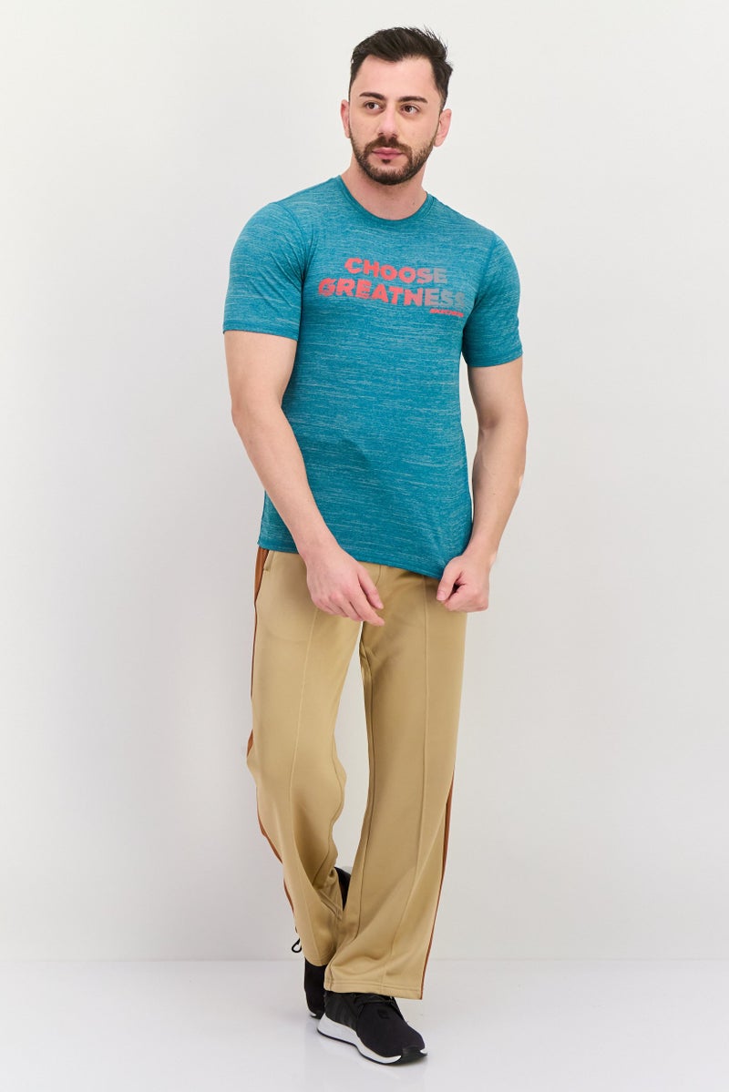 SKECHERS Men Sportswear Fit Short Sleeves Training T-Shirt, Heather Green - Image 4