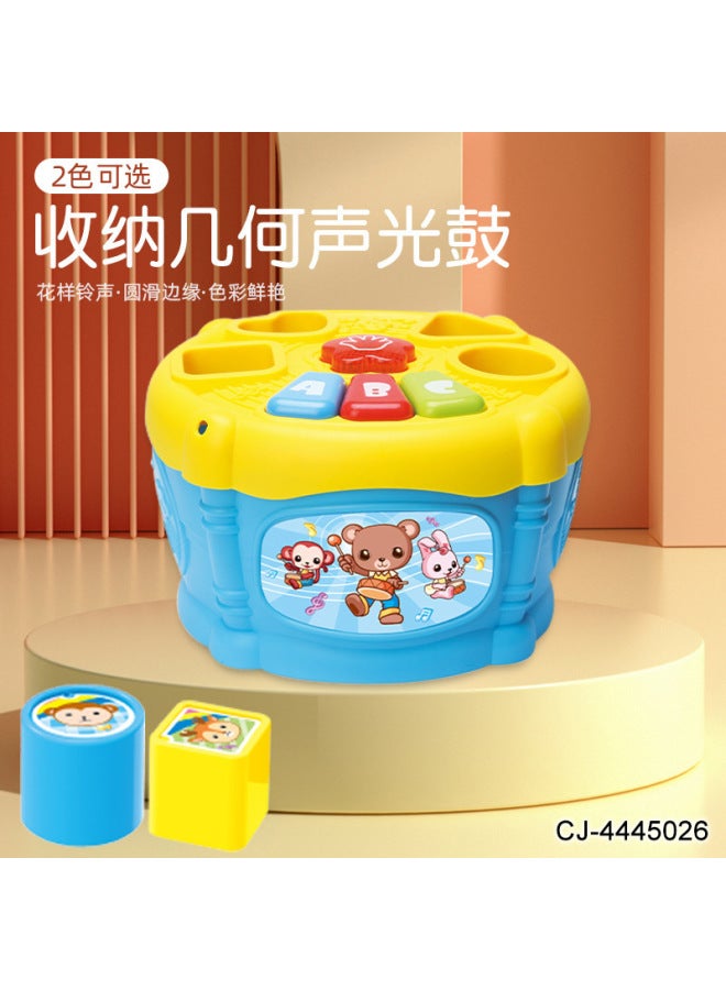 CJ Export Storage Geometric Sound And Light Drum New Fun Can Sound Music Building Blocks Children's Educational Toys - Image 4