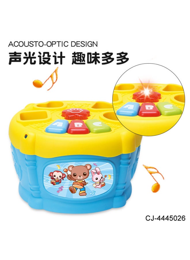 CJ Export Storage Geometric Sound And Light Drum New Fun Can Sound Music Building Blocks Children's Educational Toys - Image 3