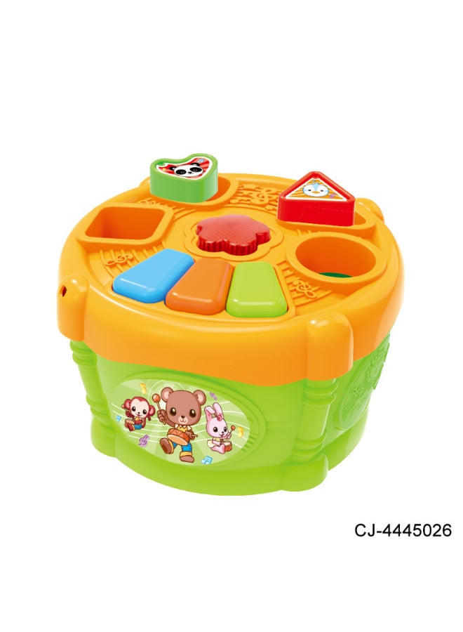 CJ Export Storage Geometric Sound And Light Drum New Fun Can Sound Music Building Blocks Children's Educational Toys - Image 1
