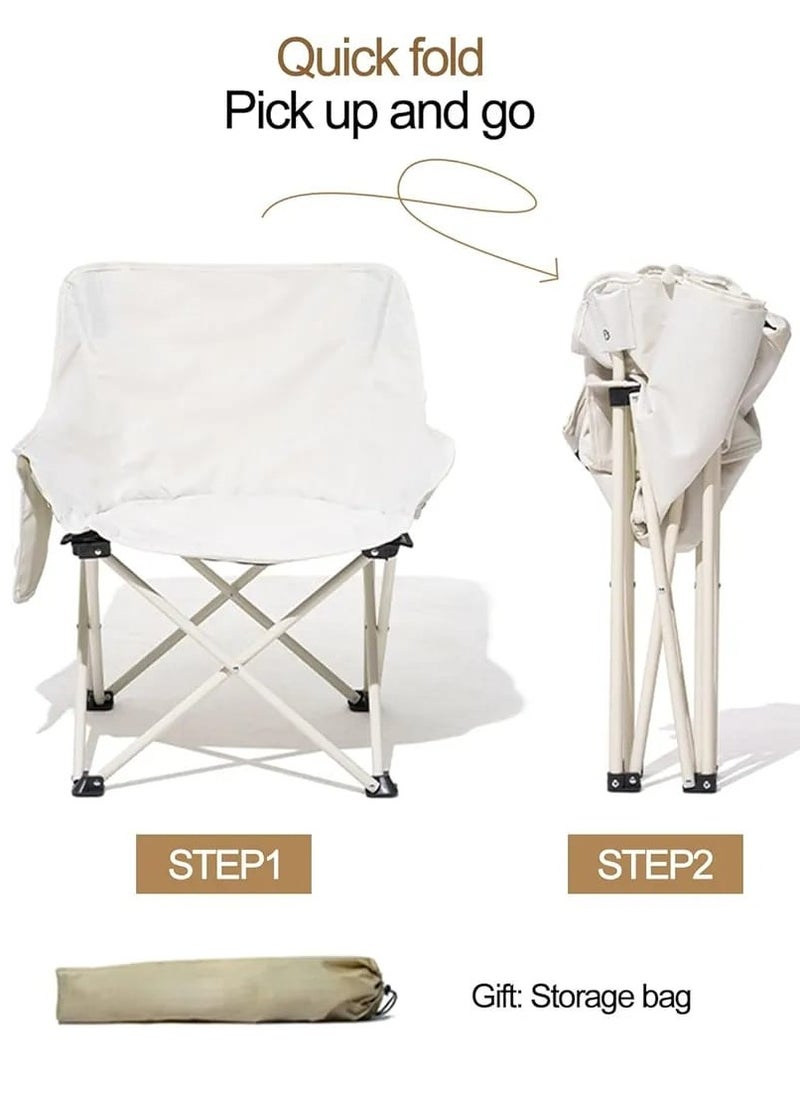 Generic - Camping chair with full backrest/white - Image 1