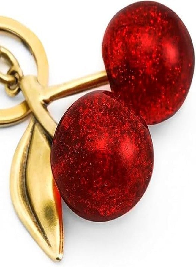 Jitaharay Metal Glitter Cherry Bag Charm With Key Ring Bag Charms For Handbags Cherry Keychain Unique Key Chains For Women Key Ring For Girls Cherry Charms For Bags Car Accessories, Red - Image 2