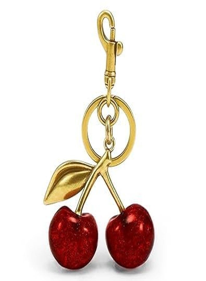 Jitaharay Metal Glitter Cherry Bag Charm With Key Ring Bag Charms For Handbags Cherry Keychain Unique Key Chains For Women Key Ring For Girls Cherry Charms For Bags Car Accessories, Red - Image 1