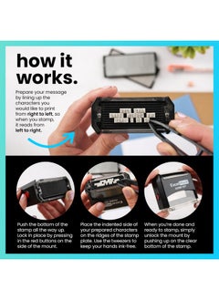 ExcelMark Self-Inking Diy Custom Rubber Stamp Kit - Personalized Stamper For Business Or Home - Address Stamp, Message Stamp, And More  - Image 2