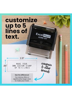 ExcelMark Self-Inking Diy Custom Rubber Stamp Kit - Personalized Stamper For Business Or Home - Address Stamp, Message Stamp, And More  - Image 4
