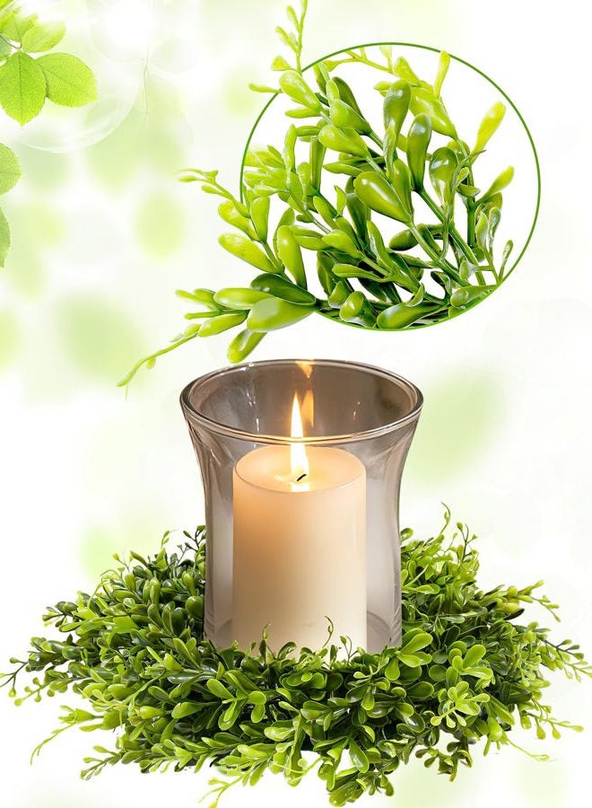 Vlorart 12 Inch Artificial Boxwood Wreath for Front Doors, 2 Packs Green Leaves Small Wreath, Spring Summer Wreaths for Indoor Outdoor - Image 4