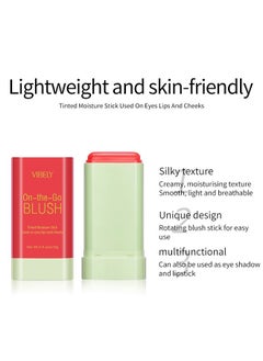 Vibely On The Go Blush,Blush Stick Blush Makeup Wand, Cream Blush For Cheeks Tint,Long-Wearing,Natural-Looking Face Foundation Dark Red Blusher for Daily Wear 3D Wonder Stick #V03  - Image 5