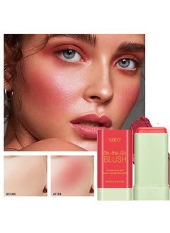 Vibely On The Go Blush,Blush Stick Blush Makeup Wand, Cream Blush For Cheeks Tint,Long-Wearing,Natural-Looking Face Foundation Dark Red Blusher for Daily Wear 3D Wonder Stick #V03  - Image 3