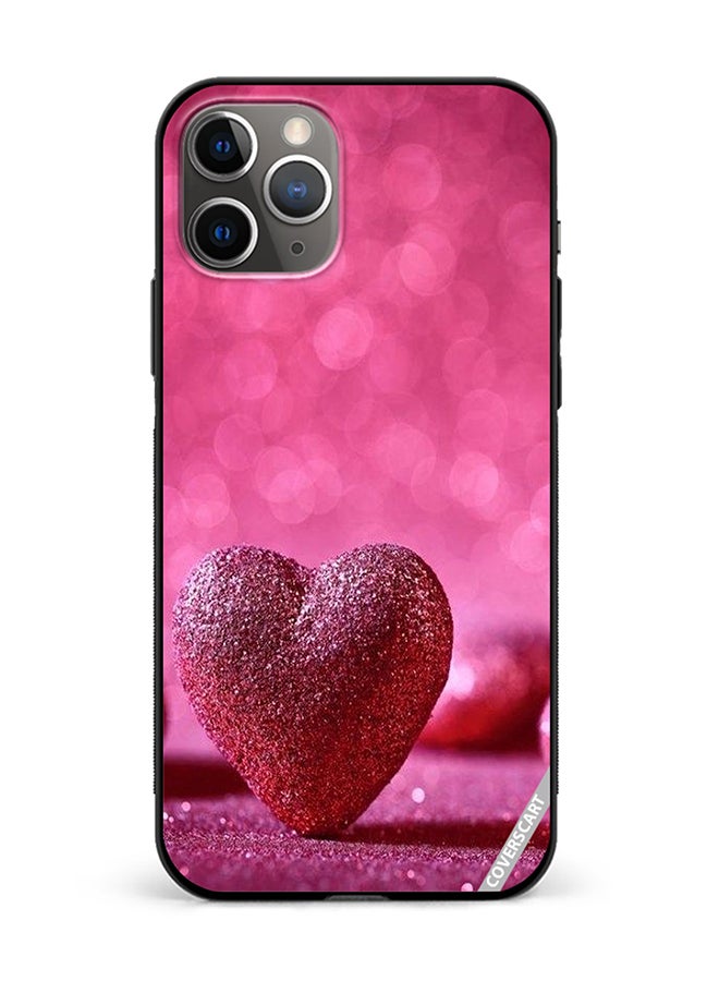 COVERSCART Protective Case Cover For Apple iPhone 11 Pro Max Glitter Heart Design Pink