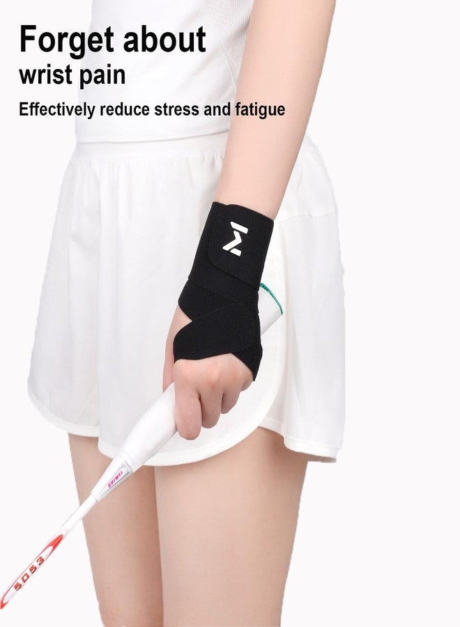 FVVWVV 2 pcs Wrist Compression Strap and Ultra-Thin Wrist Support Brace for Workouts,Carpal Tunnel, Arthritis, Tendonitis, Weightlifting, Tennis,Pain Relief-Adjustable (Black) - Image 2