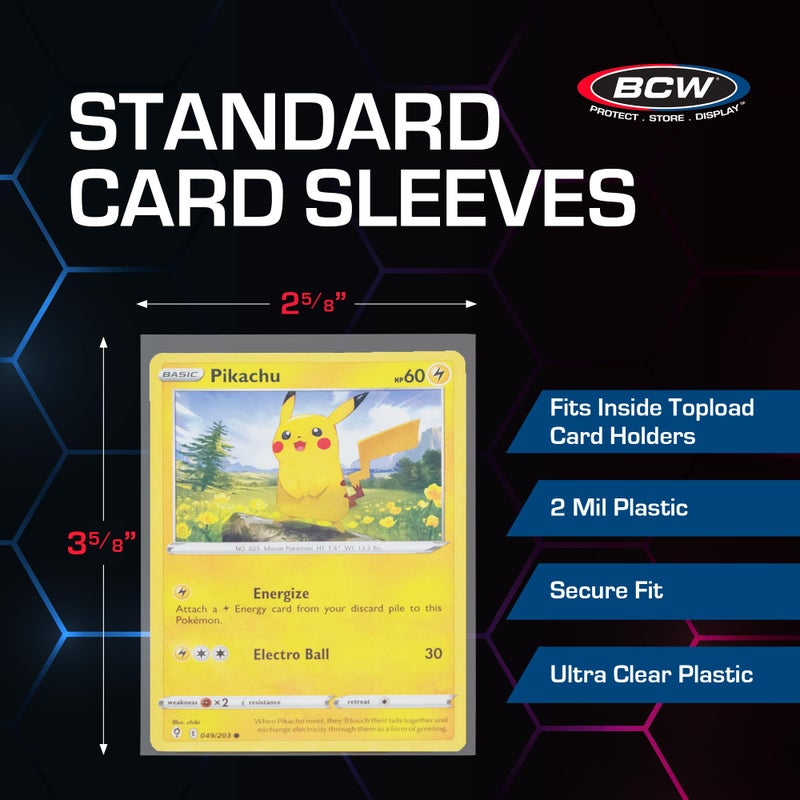 BCW 300 Count Card Sleeve and Toploader Combo Pack | Premium Rigid PVC Toploaders and Acid-Free Polypropylene Penny Sleeves | Great for Football  Baseball  Magic The Gathering  Pokemon  etc - Image 4