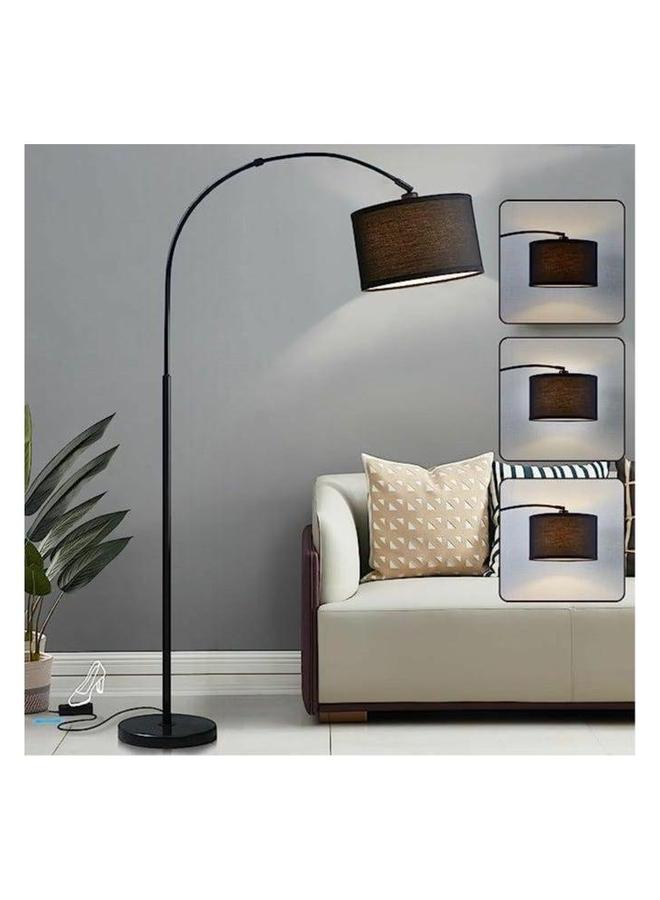 HOMESTAR Floor Lamp With 12W Led Bulb Metal Warm Light Black  - Image 2