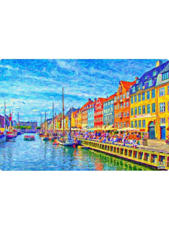 Webby Wooden Nyhavn, Denmark Jigsaw Puzzle, 1000 Pieces, Multicolor - Image 1