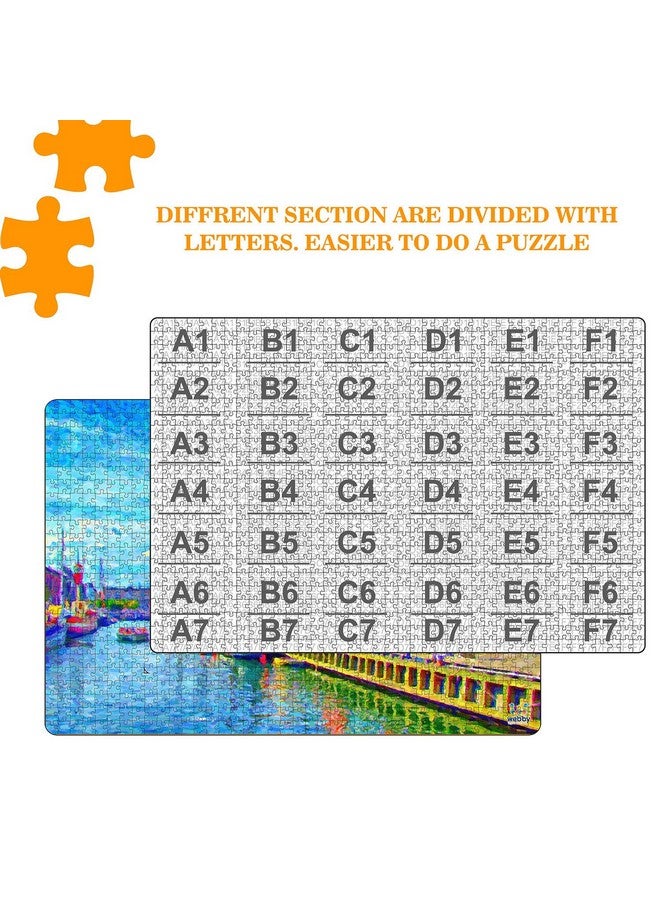 Webby Wooden Nyhavn, Denmark Jigsaw Puzzle, 1000 Pieces, Multicolor - Image 3