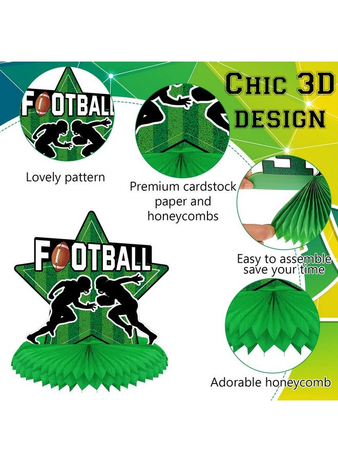 مارسبارك 12 قطعة من ديكورات حفلات كرة القدم قطعة مركزية لطاولة كرة القدم قطع مركزية لصورة ظلية لكرة القدم قطع مركزية على شكل قرص العسل لكرة القدم قطعة مركزية لحفلات كرة القدم الرياضية ومستلزمات الحفلات - Image 3