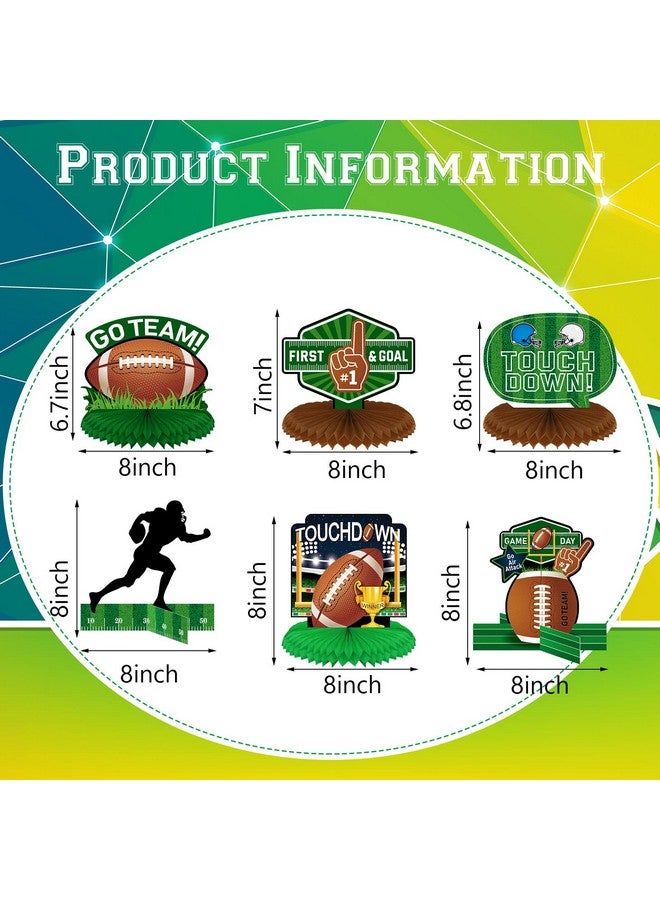 مارسبارك 12 قطعة من ديكورات حفلات كرة القدم قطعة مركزية لطاولة كرة القدم قطع مركزية لصورة ظلية لكرة القدم قطع مركزية على شكل قرص العسل لكرة القدم قطعة مركزية لحفلات كرة القدم الرياضية ومستلزمات الحفلات - Image 2