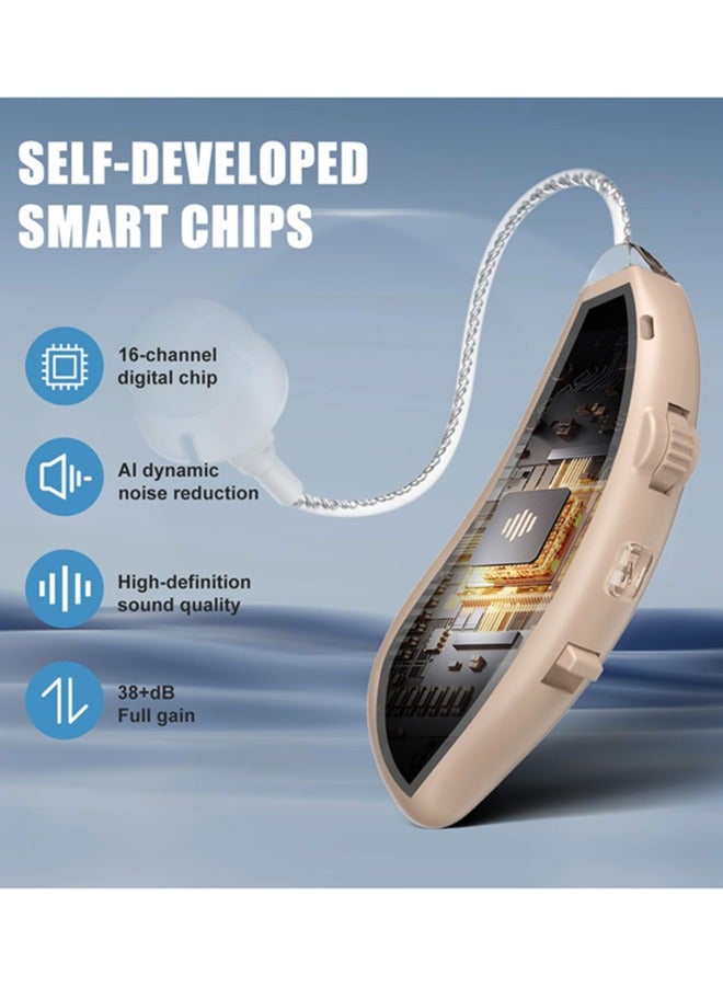 Jccgoo Rechargeable Hearing Aids for Seniors' Hearing Loss (Not Amplifier) - Latest 16-Channel Digital OTC Hearing Aid with Intelligent Noise Cancellation, 5-Day Long-Lasting Battery, Medical-Grade Materials, Comfortable & Anti-Slip for Secure Wearing - Image 2