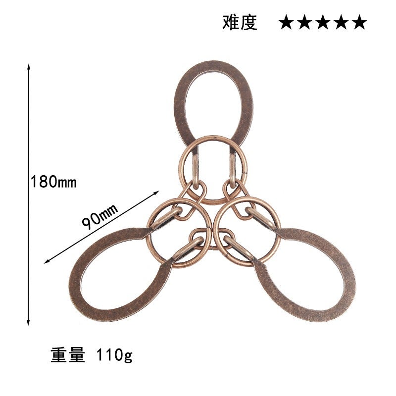 Puzzle Zinc Alloy Unlock Kong Ming Lock Magic Alloy Educational Toys Nine-Chain Intelligence Unlock Buckle Full Set - Image 1