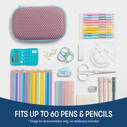 ZIPIT Mesh Pencil Box for Girls, Sporty Large Capacity Pencil Case for School, Stationery Organizer Box ,Pink - Image 4