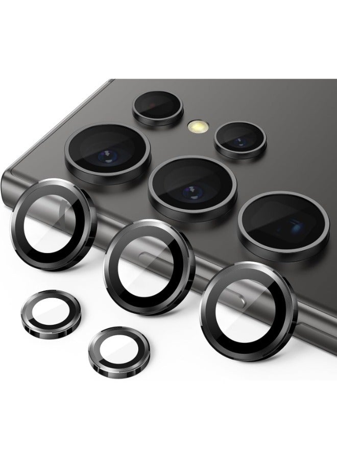 general Camera Lens Protector for Samsung Galaxy S24 Ultra (Black) Single Ring Cover 9H Tempered Glass HD 1 Set - Black  - Image 1