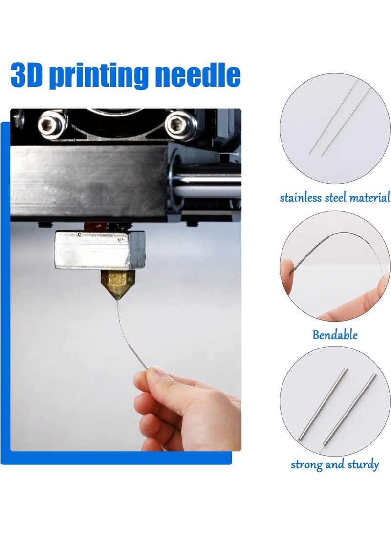 SUNSAR 20Pcs 3D Printer Nozzle Cleaning Kit,0.4 mm Stainless Steel Needles Cleaner 3D Printer Nozzle Cleaner 3D Printer Accessory - Image 3