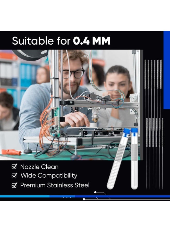 SUNSAR 20Pcs 3D Printer Nozzle Cleaning Kit,0.4 mm Stainless Steel Needles Cleaner 3D Printer Nozzle Cleaner 3D Printer Accessory - Image 5