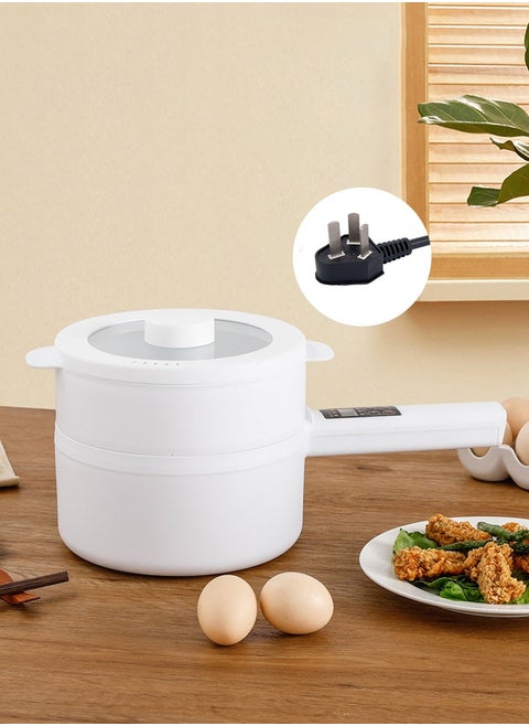 Electric Fondue Cooker 2 Liters - Smart Multifunctional Non-Stick Cooker, Electric Frying Pan, Frying Pan, Electric Frying Pan, Spaghetti, Portable Non-Stick Cooking Pan for Scrambled Eggs, Beef Steak, Rice, Steam and Soup